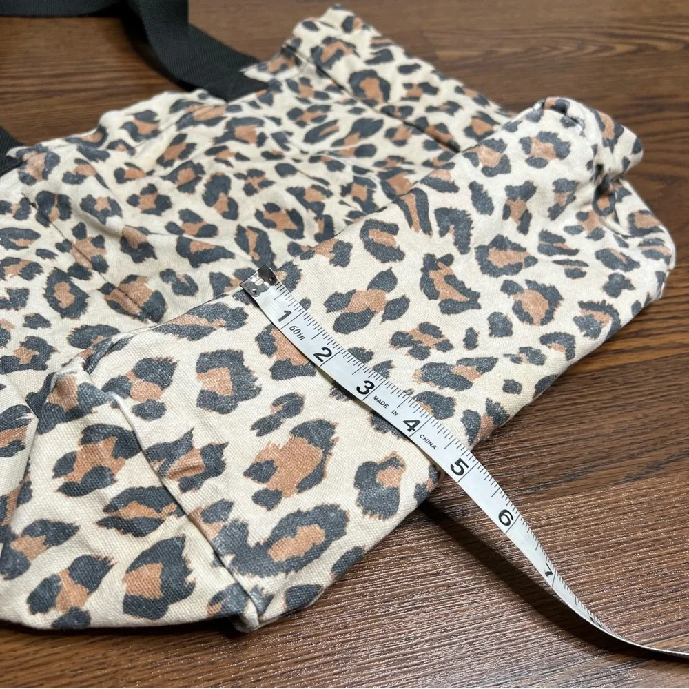 Aerie leopard print canvas tote bag